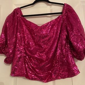Super cute pink sequin top